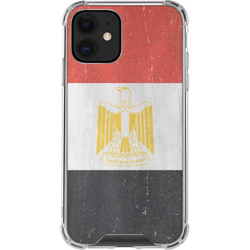 Egyptian Flag Distressed iPhone 12 Clear Case
